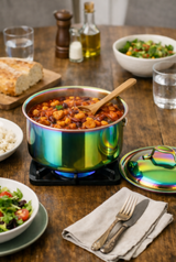 Anygleam Rainbow 304 Stainless Steel Saucepan – Small Milk & Soup Pot with Lid, Long Handle, Thickened Base, Induction Compatible Dormitory Cookware