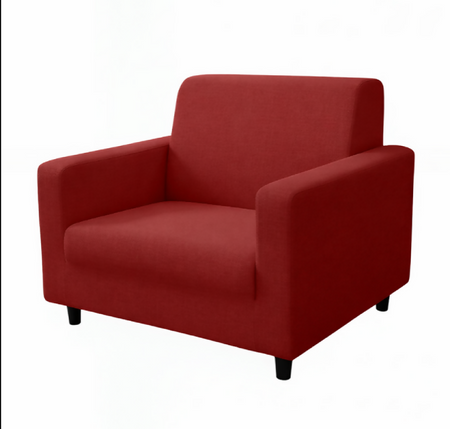 Anyseat 1-Seater Sofa Cover – Plain Wine Red Style Slipcover for Living Room Chair Protection