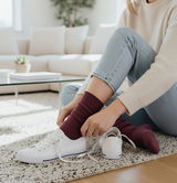 Anyfootwear 5 Pairs One Size 36-43 Purple Retro Long Knitted Socks Cotton Autumn Winter Solid Color Women Student Girls