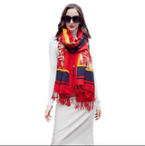 Anyyou 100% Pure Merino Wool Apple Red Poncho for Women Winter Large Scarf Pashmina Shawl Bandana Neck Wrap