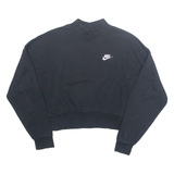 NIKE Cropped Womens Sweatshirt Black High Neck S