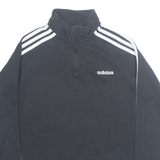 ADIDAS Womens Sweatshirt Black 1/4 Zip XS