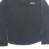 ADIDAS Womens Sweatshirt Black 1/4 Zip XS