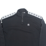 ADIDAS Womens Sweatshirt Black 1/4 Zip UK 12