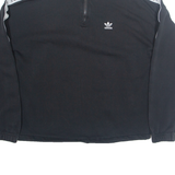 ADIDAS Womens Sweatshirt Black 1/4 Zip UK 12