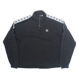 ADIDAS Womens Sweatshirt Black 1/4 Zip UK 12