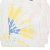 LEVI'S Mens Tie Dye T-Shirt White Long Sleeve Crew Neck S