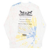 LEVI'S Mens Tie Dye T-Shirt White Long Sleeve Crew Neck S