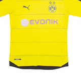 PUMA DORTMUND Mens Football Shirt Jersey Yellow Collared S