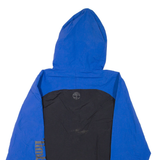 TIMBERLAND Mens Rain Jacket Blue Hooded Colourblock M