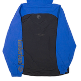 TIMBERLAND Mens Rain Jacket Blue Hooded Colourblock M