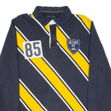 TOMMY HILFIGER Fit Mens Polo Shirt Blue Striped Long Sleeve L