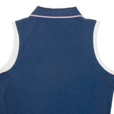 ELLESSE Womens Polo Shirt Blue Sleeveless M