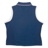 ELLESSE Womens Polo Shirt Blue Sleeveless M