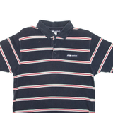 REEBOK Womens Polo Shirt Blue Striped M