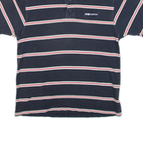 REEBOK Womens Polo Shirt Blue Striped M