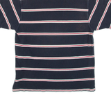 REEBOK Womens Polo Shirt Blue Striped M
