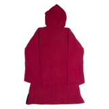 MACHA Womens Coat Red Hooded Patchwork L