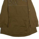 DESIGUAL Womens Overcoat Coat Green Geometric UK 10