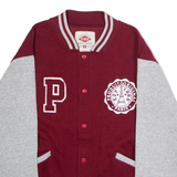 PARIS Mens Varsity Jacket Maroon Jersey Colourblock S