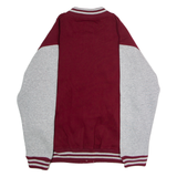 PARIS Mens Varsity Jacket Maroon Jersey Colourblock S