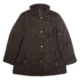 KINGFIELD Womens Quilted Coat Brown 90s UK 18