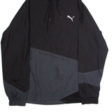 PUMA Mens Pullover Jacket Black Hooded Colourblock XL