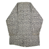 Womens Overcoat Coat Grey Knit Crazy Pattern L