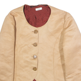 Womens Blazer Jacket Beige Faux Suede L
