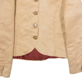 Womens Blazer Jacket Beige Faux Suede L