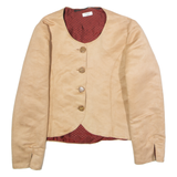 Womens Blazer Jacket Beige Faux Suede L