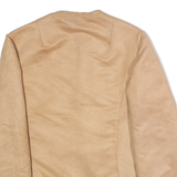 Womens Blazer Jacket Beige Faux Suede L