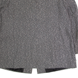 Womens Blazer Jacket Grey Knit Viscose 90s UK 24