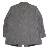 Womens Blazer Jacket Grey Knit Viscose 90s UK 24
