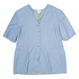 LE LOOK Womens Blazer Jacket Blue Linen UK 16