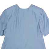 LE LOOK Womens Blazer Jacket Blue Linen UK 16