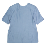 LE LOOK Womens Blazer Jacket Blue Linen UK 16