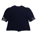 DELIRE Womens Blazer Jacket Blue Floral UK 18