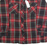 NOBLESSIMO Mens Lumberjack Jacket Black Flannel Plaid XL