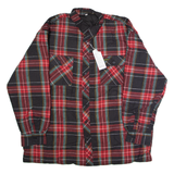 NOBLESSIMO Mens Lumberjack Jacket Black Flannel Plaid XL