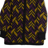 Womens Overcoat Coat Purple Knit Wool Chevron S