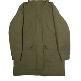 CALVIN KLEIN JEANS Faux Fur Lined Womens Parka Coat Green Hooded M