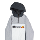 ELLESSE Womens Pullover Jacket Grey Hooded Colourblock UK 6