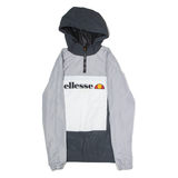 ELLESSE Womens Pullover Jacket Grey Hooded Colourblock UK 6
