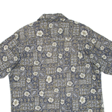 WOOLRICH Mens Hawaiian Shirt Blue Crazy Pattern XL