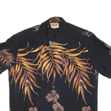 WINNIE FASHION Mens Hawaiian Shirt Black Floral L
