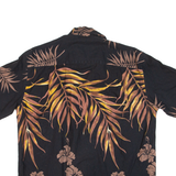 WINNIE FASHION Mens Hawaiian Shirt Black Floral L