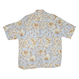 CAMPIA Mens Hawaiian Shirt Blue Floral XL
