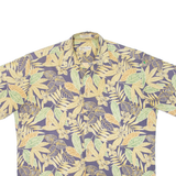 PIERRE CARDIN Mens Hawaiian Shirt Blue Floral L