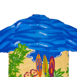 WINGO Mens Hawaiian Shirt Blue Floral L